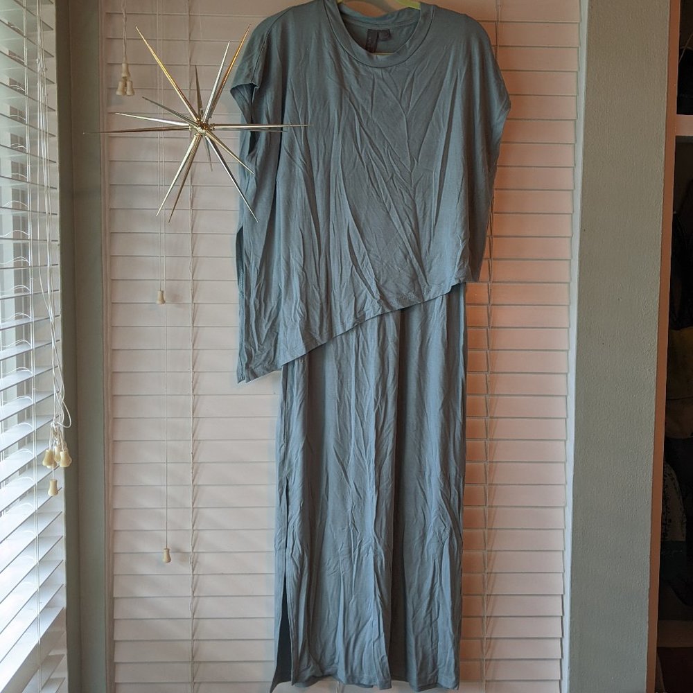 Sweaty Betty Anthropologie Mellow Midi Dress Light Blue Size Medium